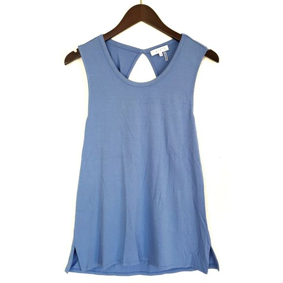 1. State Tops - 1. STATE open back twist tank top sleeveless tee in dutch blue Size Medium NEW